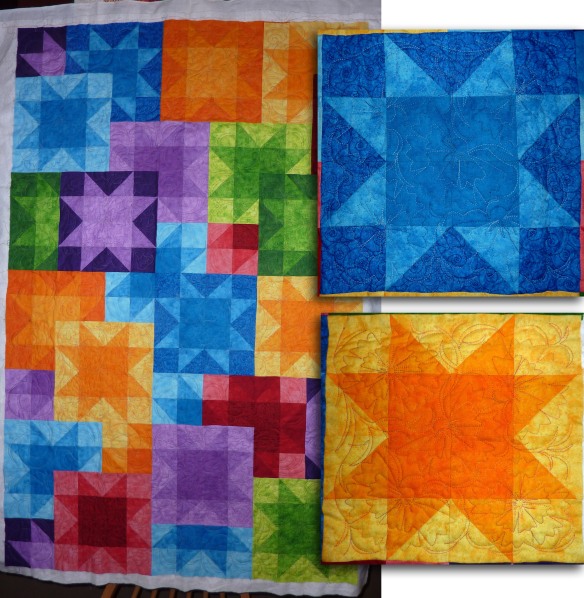 bright colored quilt
